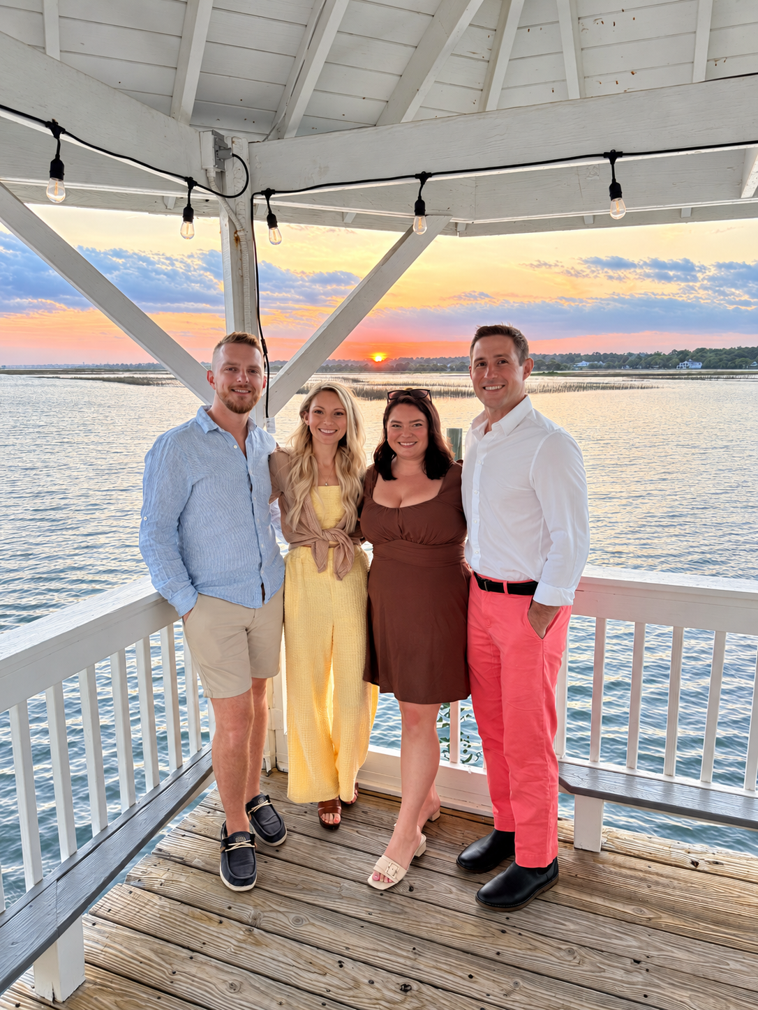 The four Flyball founders on the beach in Ocean Isle Beach, North Carolina